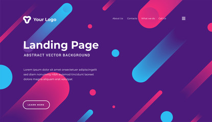Wall Mural - Abstract background dynamic geometric shapes website landing page or banner template modern style vector illustration