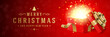 © Виктория Суханова - Christmas banner horizontal design template with xmas open gift box and sparkles lights, typographic wish vector illustration
