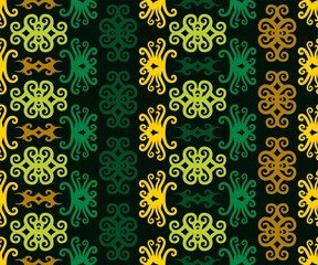 seamless pattern of dayak ethnic pattern. Traditional Indonesian fabric motif. Borneo style. vector design inspiration. Creative textile for fashion or cloth