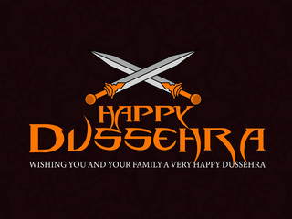 illustration of sword in Dussehra Navratri festival of India poster_Vector, Illustration set.