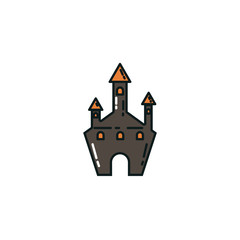 Wall Mural - halloween dark castle building icon