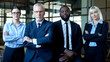 © motortion - Professional lawyers folded arms looking camera, business career, strategy