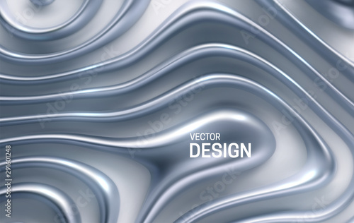 Fotografía Organic wavy silver stripes