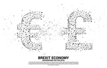 Poster - vector money euro currency icon transform from pound sterling . concept for brexit europe and britis