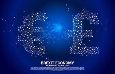 Poster - Vector money euro currency icon transform from Pound sterling . Concept for brexit europe and British financial