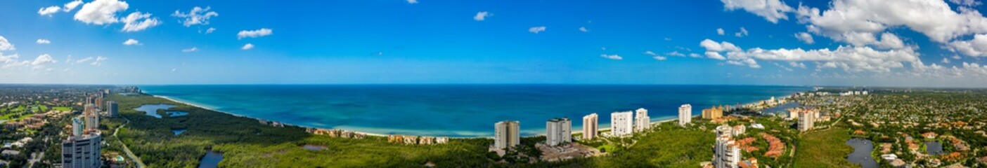 Wall Mural - Aerial panoramic photo Naples Florida Gulf of Mexico