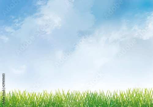 芝生グラウンド草原背景水彩草植物青空手描き雲空雲自然stock Vector Adobe Stock 芝生グラウンド草原背景水彩草植物青空手描き雲空雲自然stock Vector Adobe Stock