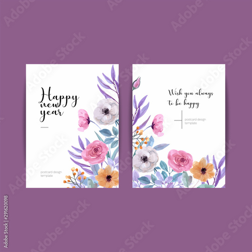 Postcard with flowers