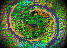 Abstract Colorful Spiral Shatter BG
