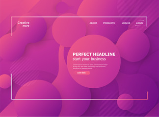 Wall Mural - Modern abstract gradient background in liquid and fluid style. Trend design of the world. 3D illustration template for web banner, business presentation, homepage, landing page.