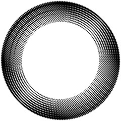Aufkleber - geometric circle of squares, rectangles. angular spiral,vortex abstract geometry design element. concentric squares half tone pattern. circular halftone.radial circles, rings design