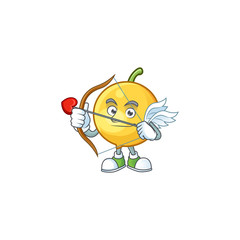 Canvas Print - Cupid mundu fruit mascot on white background.