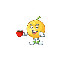 Sticker - Drinking in cup fresh mundu cartoon mascot for herb