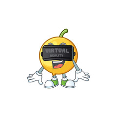 Sticker - Virtual reality mundu fruit cartoon in character mascot