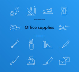 Poster - Office supplies icon set