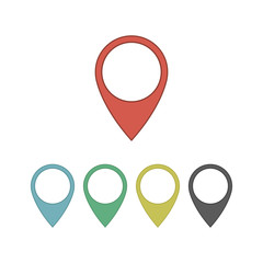 Wall Mural - Map marker, map pin vector. Map markers with circles with blank space. Vector graphics.