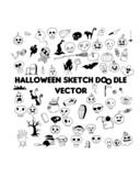 Fototapeta Młodzieżowe - Halloween doodle sketch vector