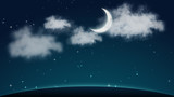 Fototapeta  - Moon night with blurry background