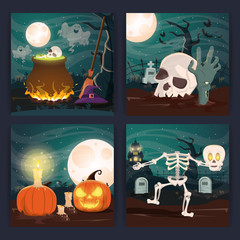 Sticker - bundle of halloween dark scenes