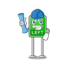 Wall Mural - Architect Keep left cartoon isolated the mascot