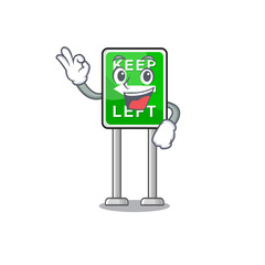 Sticker - Okay Keep left cartoon isolated the mascot