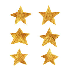 golden star hand painted collection isolated on white background