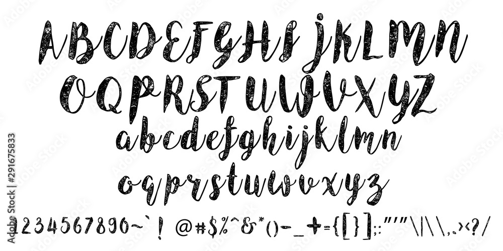 Vector de Stock Calligraphic Vintage Handwritten vector Font for ...