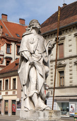 Wall Mural - Saint Roch statue, Plague column at Main Square of the city of Maribor in Slovenia