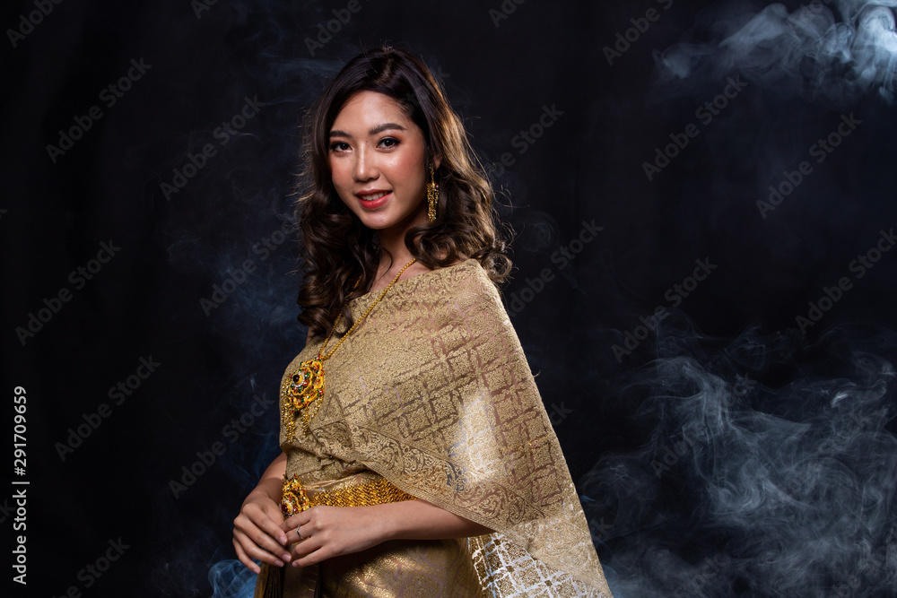 asian gold dress Dresser Camelot L main image 0