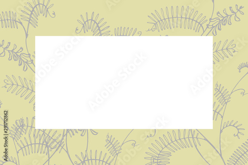 Hand drawn flowers and plants teamplate horizontal cards. Handwritten abstrac...