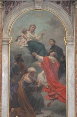 Wall Mural - Blessed Virgin Mary with baby Jesus and Saints