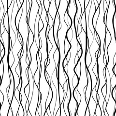Wall Mural - Seamless wavy doodle pattern.