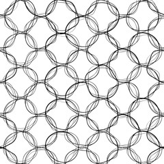Wall Mural - Seamless circles doodle pattern.