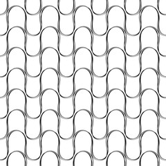Wall Mural - Seamless wavy doodle pattern.