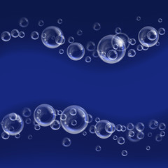 Wall Mural - Realistic transparent floating soap bubbles. Design element for advertising booklet, flyer or poster