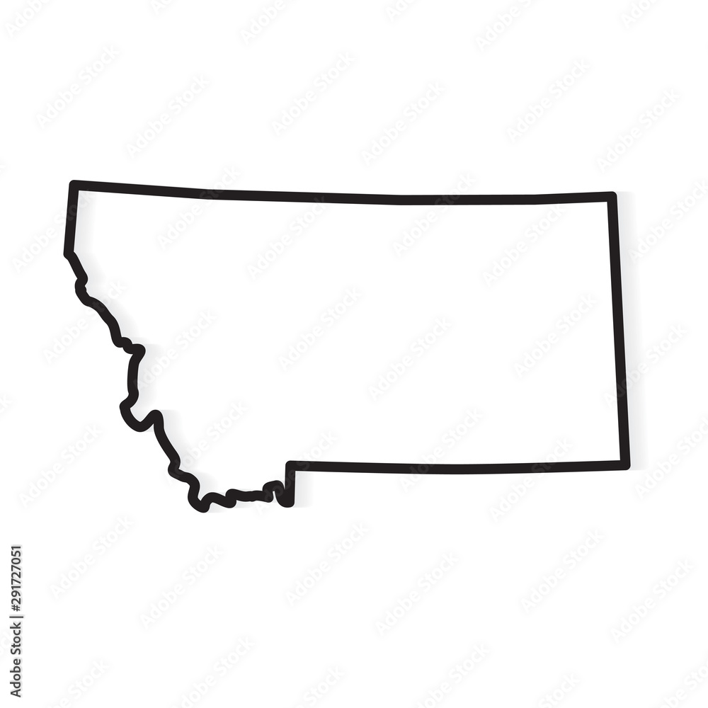 black outline of Montana map- vector illustration 素材庫向量圖 | Adobe Stock