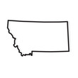 black outline of Montana map- vector illustration