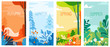 Seasonal vertical banners for social media stories wallpaper - autumn, winter, spring and summer landscapes