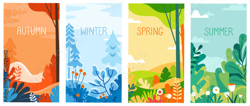 Fotografía Seasonal vertical banners for social media stories wallpaper - autumn, winter, s