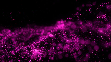 Wall Mural - dark pink background.light illuminating pink glitter particles abstract futuristic with bokeh backgr