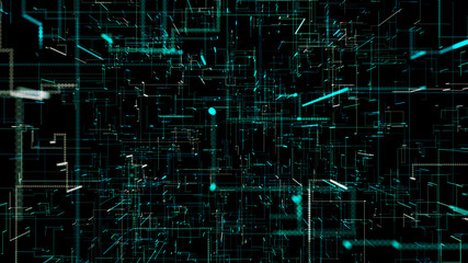 Wall Mural - 3d digital technology network data background.