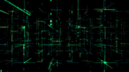 Wall Mural - 3d digital technology network data background.