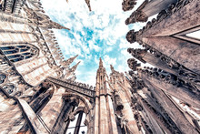 Architecture Of The Cathedral Of Milan, Italy