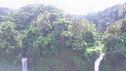 Sticker - Aerial view of Tad Fane waterfall in rainforest at Pakse and Champasak city Laos