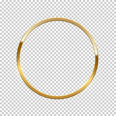 Wall Mural - golden ring isolated on transparent background. vector golden frame.