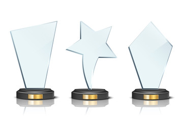Wall Mural - glass awards realistic vector illustration