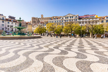 Mosaik, Rossio, Platz, Innenstadt, Lissabon 