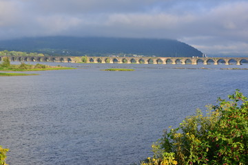 Railroad bridge going over the Susquehanna river in Harrisburg, Pennsylvania. 