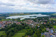 © Piranhi - Aerial View of buildings and the mere in the seaside town of Hornsea during Summer of 2019