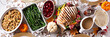 © fahrwasser - Thanksgiving dinner table, overhead shot, long banner